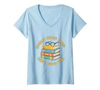Mujer Difunde esas páginas como una Buena Chica Amante de los Libros Bookworm Camiseta Cuello V