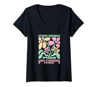 Mujer Difundir amabilidad como Jardinero de Flores Jardinero jardín Camiseta Cuello V