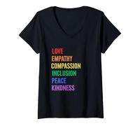 Mujer Difundir Amor Empatía Compasión Paz Bondad Inclusión Quot Camiseta Cuello V