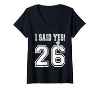 Mujer ¡Dije Que sí! 2026 Future Bride To Be Engagement Bachelorette Camiseta Cuello V