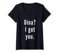 Mujer Dina? Te Tengo. Camiseta Cuello V