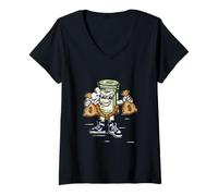Mujer Dinero Hip Hop Meme Gráfico Graffiti Urbano Arte Street Style Camiseta Cuello V