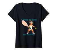 Mujer Dink and Destroy - Divertido gráfico de Pickleball Camiseta Cuello V