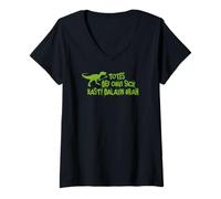 Mujer Dinosaurio Lacrosse Camiseta Cuello V