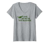 Mujer Dinosaurio Lacrosse Camiseta Cuello V