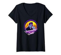 Mujer Diomedes Diaz Colombia Camisa El Cacique Vallenato Estilo años 80 Camiseta Cuello V