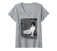 Mujer Dionne Warwick Camina por Cantante En London Garden Camiseta Cuello V