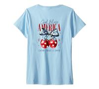 Mujer Dios Bendiga a América 1776 Land That I Love Backprint Camiseta Cuello V