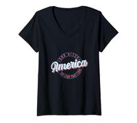 Mujer Dios Bendiga a Estados Unidos la Tierra Que Amo Camiseta Cuello V