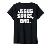 Mujer Dios Biblia Fe Bendita Familia Americana Bendición Arte En La Espalda Camiseta Cuello V