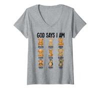 Mujer Dios Dice Que Soy niños Niños Niñas Camiseta Cuello V