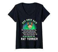 Mujer Dios Dijo una Vez Que Dios creó al Amante de los Cachorros Camiseta Cuello V