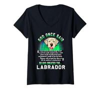 Mujer Dios Dijo una Vez Que Dios creó al Amante de los Perros Camiseta Cuello V
