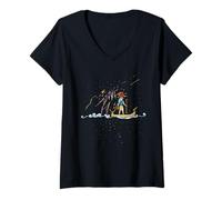 Mujer Dios Egipcio Ra Antiguo Egipto Apep Jeroglífico Camiseta Cuello V