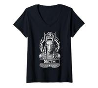 Mujer Dios Egipcio Seth Antiguo Egipto Mitología Deidad Camiseta Cuello V