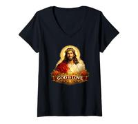 Mujer Dios es Amor - Jesús Cristiano Camiseta Cuello V