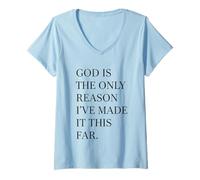 Mujer Dios es la única razón Fe Cita Cristiano Jesús Camiseta Cuello V
