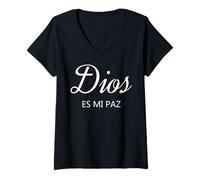 Mujer Dios Es Mi Paz Camiseta Cuello V
