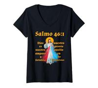Mujer Dios Es Nuestra Fortaleza. Salmo 46:1 Biblia Camiseta Cuello V