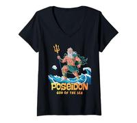 Mujer Dios Griego Poseidón Dios del Mar Recuerdo Grecia Niño Niño Camiseta Cuello V