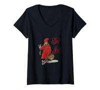 Mujer Dios Jul Iduna y Las Manzanas mágicas Vacaciones escandinavas Camiseta Cuello V