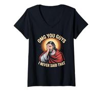 Mujer Dios mío, Chicos, Nunca Dije Que Jesús fe Cristiana Camiseta Cuello V