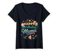 Mujer Dios mío, es el cumpleaños de mi mamá Camiseta Cuello V