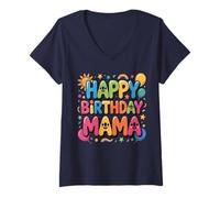 Mujer Dios mío, es el cumpleaños de mi mamá Feliz para él y mamá Camiseta Cuello V