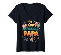 Mujer Dios mío, es el cumpleaños de mi papá Camiseta Cuello V