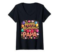 Mujer Dios mío, es el cumpleaños de mi papá, papá, papá, papá Camiseta Cuello V