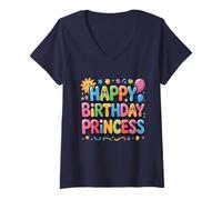 Mujer Dios mío, es el cumpleaños de mi Princesa, Feliz para él y la Chica Camiseta Cuello V