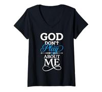 Mujer Dios no Juega sobre mí Fe Christian Camiseta Cuello V