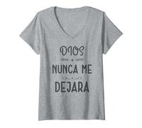 Mujer Dios Nunca me Deja, Providencia Divina, Siervo de Dios Camiseta Cuello V