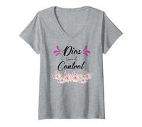 Mujer Dios Tiene El Control Camiseta Cuello V