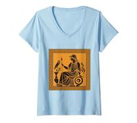 Mujer Diosa Atenea Mitología griega Mitos antiguos Arte Camiseta Cuello V