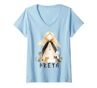 Mujer Diosa de la mitología nórdica Freya Viking niños niñas Camiseta Cuello V