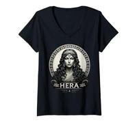 Mujer Diosa Hera Mitología Griega Antigua Grecia Gótico Camiseta Cuello V