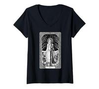 Mujer Diosa Nórdica Hel Diosa Vikinga Celta Tarot Tarjeta Camiseta Cuello V