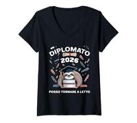 Mujer Diplomato 2026 POSSO tornare a letto Maturità Diploma Camiseta Cuello V