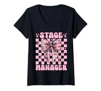 Mujer Director de Escena Drama Teatro Máscara Actor Teatro Chica Mamá Camiseta Cuello V