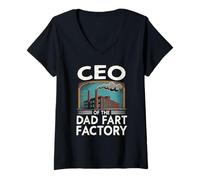 Mujer Director Ejecutivo de la fábrica de Pedos de papá Humor para Hombres Camiseta Cuello V