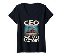 Mujer Director Ejecutivo de la fábrica de Pedos de papá Humor para Hombres Camiseta Cuello V