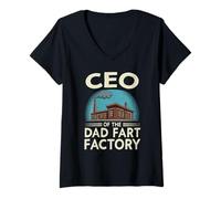 Mujer Director Ejecutivo de la fábrica de Pedos de papá Humor para Hombres Camiseta Cuello V