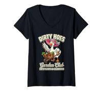 Mujer Dirty Hoe Social Club Ganso Jardinería Plantas Amantes Mujeres Camiseta Cuello V
