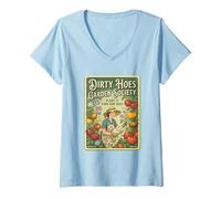 Mujer Dirty Hoes Garden Society - Póster Vintage Camiseta Cuello V