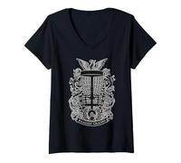 Mujer Disc Golf Frolf Bangin' Cadenas Cesta Vintage Escudo De Armas Camiseta Cuello V