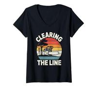 Mujer Disc Golf Masculino Clearing The Line Camiseta Cuello V