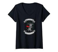 Mujer Disc Golf Tree Magnet Funny Frolf Player Art Camiseta Cuello V