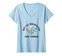 Mujer Discapacidades Ocultas, Apoyo Visible: Crear Conciencia Camiseta Cuello V