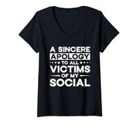 Mujer Disculpa Sincera Víctimas De Mi Social Camiseta Cuello V